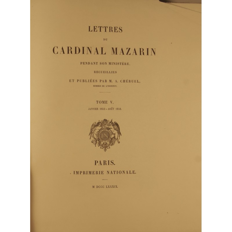 Lettres du cardinal Mazarin (tome V)