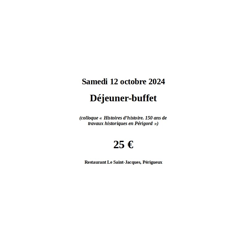 Déjeuner-buffet / Colloque du 12 octobre 2024