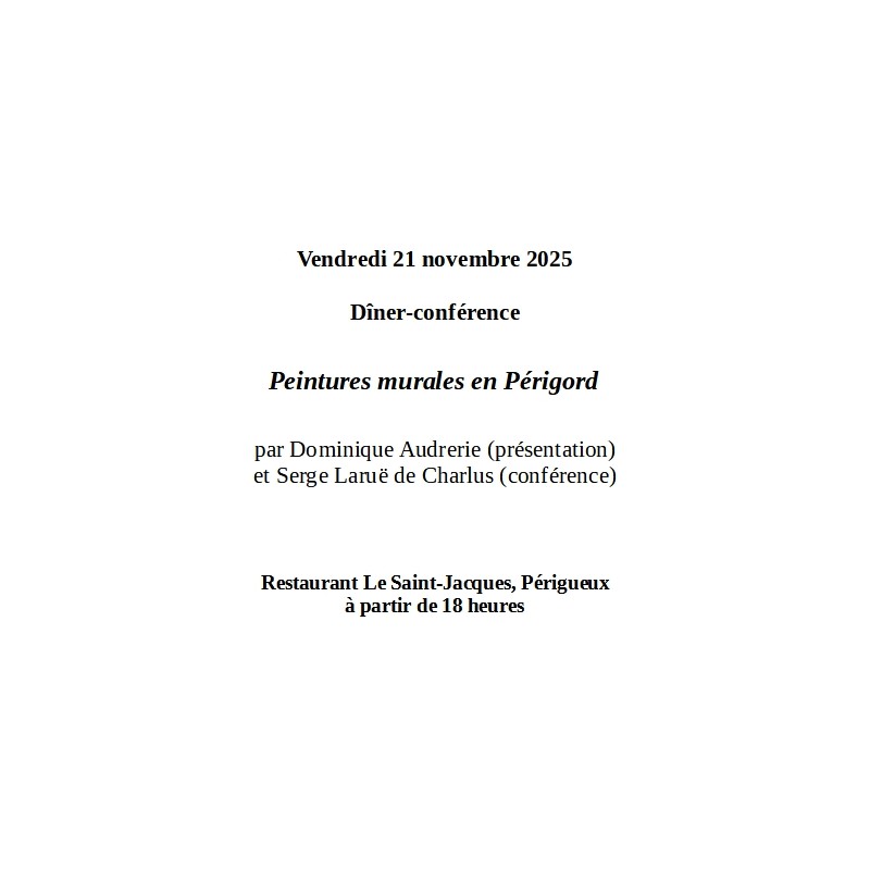 Dîner-conférence 21 novembre 2025